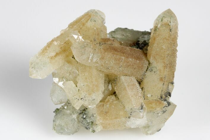 Quartz Crystals with Calcite & Loellingite - Inner Mongolia #180330